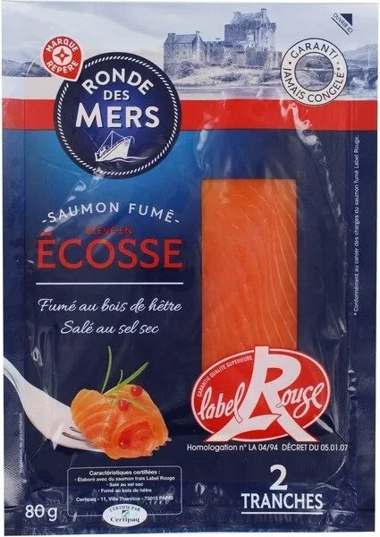 Saumon fumé d'Ecosse Label Rouge 2 tranches