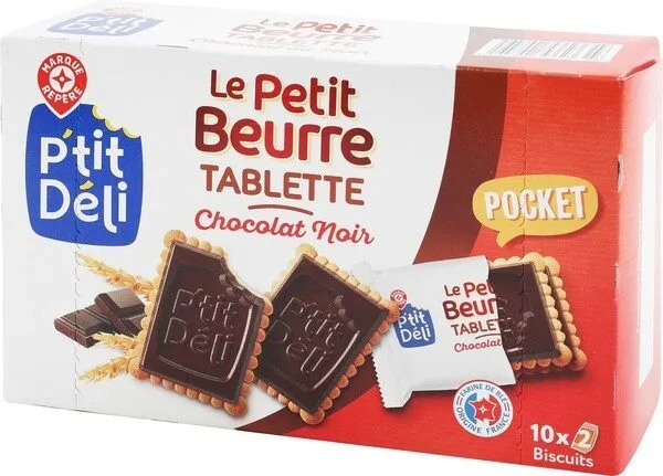 P'tit beurre tablette chocolat noir en sachets fraîcheur