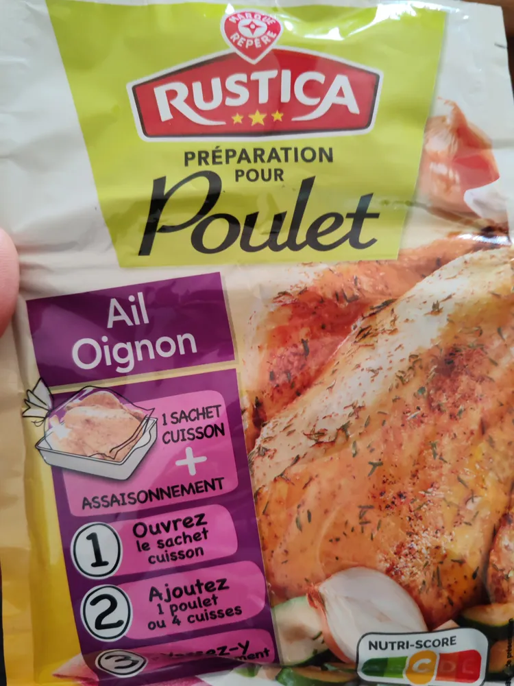 Sachet cuisson poulet ail oignon