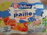Yaourt à boire à la paille pêche/abricot et fraise
