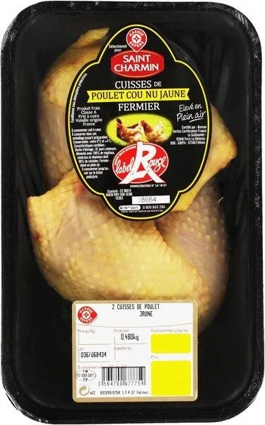 Cuisses poulet fermier jaunes x2