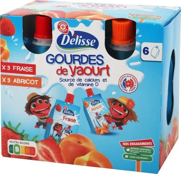 Yaourts en gourde abricot et fraise x 6
