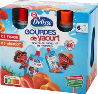 Yaourts en gourde abricot et fraise x 6