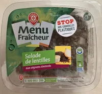 Salade de lentilles aux oignons émincés