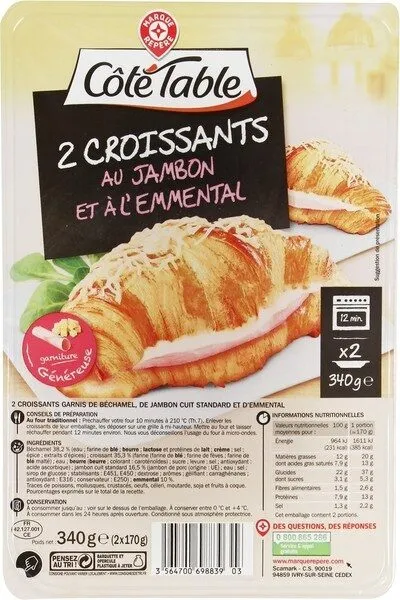 Croissants au jambon et à l'emmental x 2