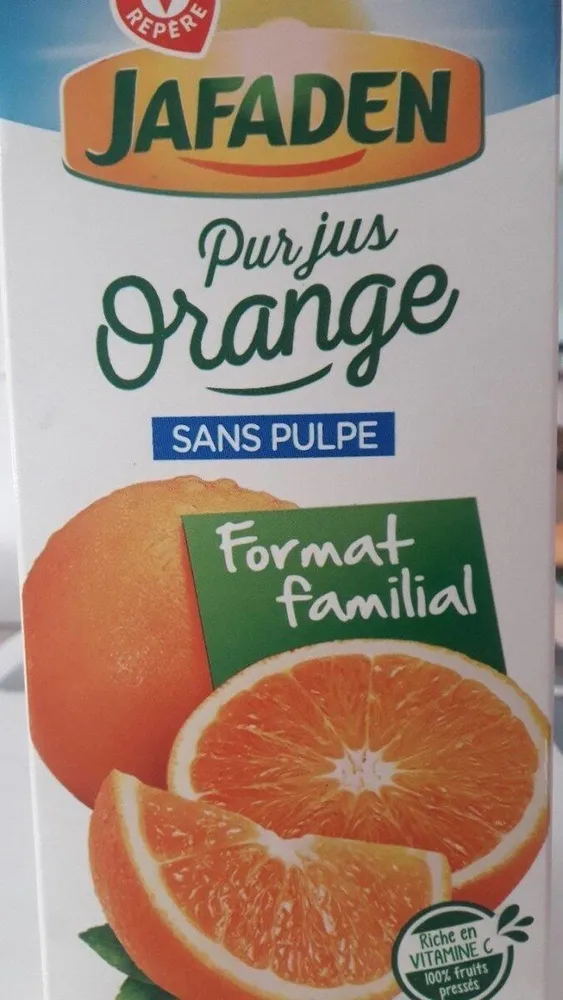 Pur jus d'orange sans pulpe