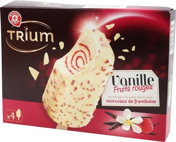 Trium gourmand vanille sauce fruits rouges x 4