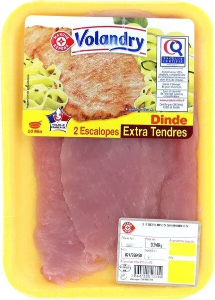 Escalopes de dinde extra tendres certifiées x 2