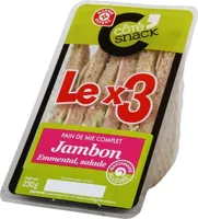 Sandwich club triple jambon emmental salade