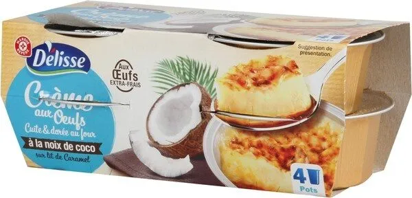 Crème aux oeufs à la noix de coco sur lit de caramel