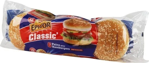 Pains nature pour hamburgers x 6