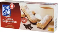 Biscuits cuillers dégustation nappés de chocolat noir