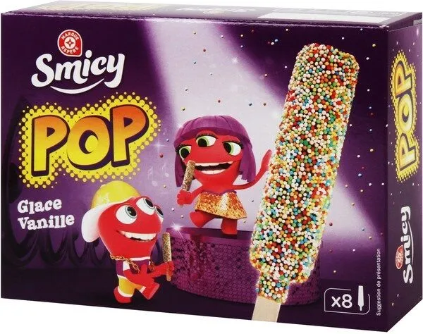 Bâtonnets Pop bonbons glace vanille x 8