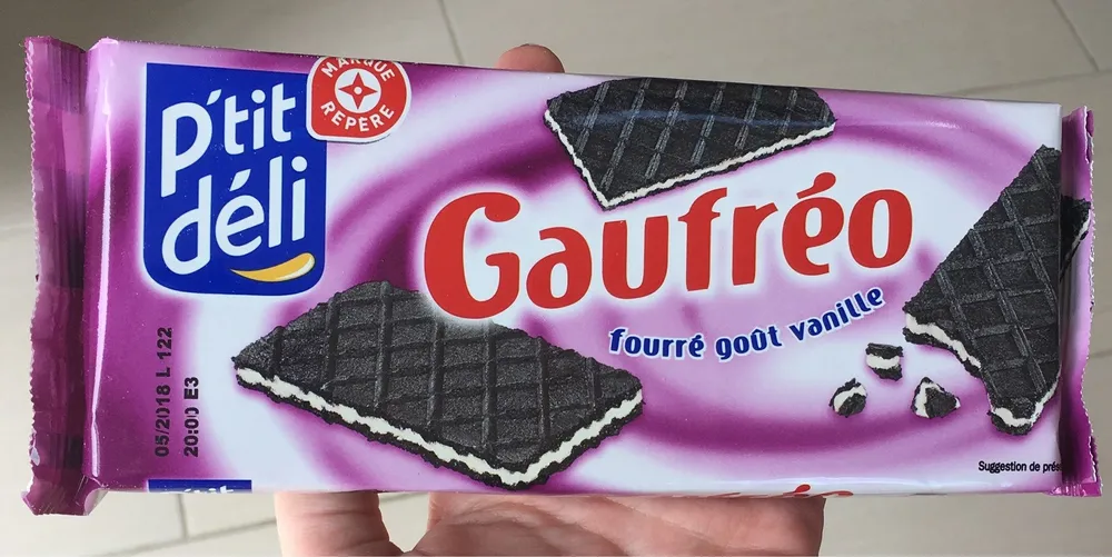 Gaufrette cacao fourrée vanille