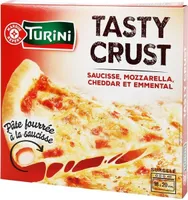 Pizza tasty crust fourrée à la saucisse