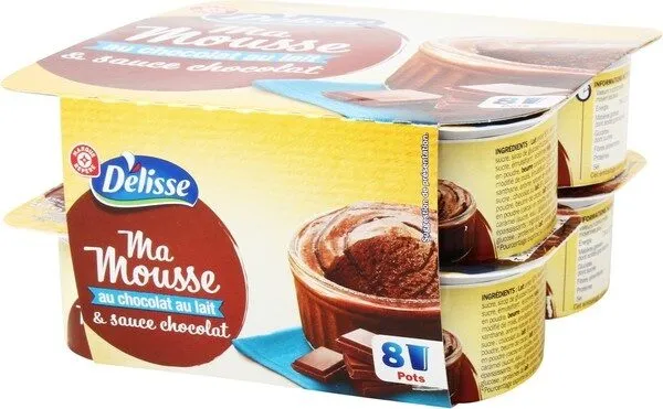 Mousse au chocolat au lait et sauce chocolat x 8