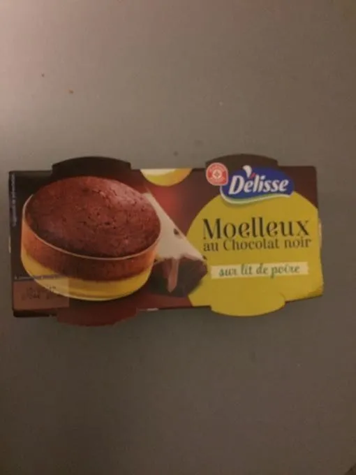 Moelleux au Chocolat Noir sur Lit de Poire