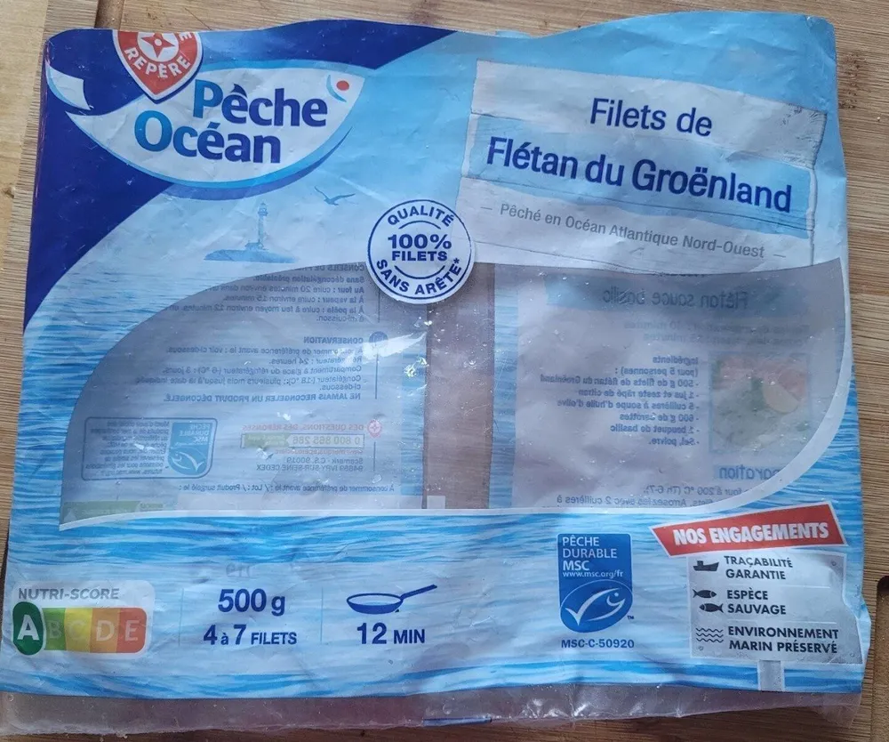 Filets de flétan du Groënland