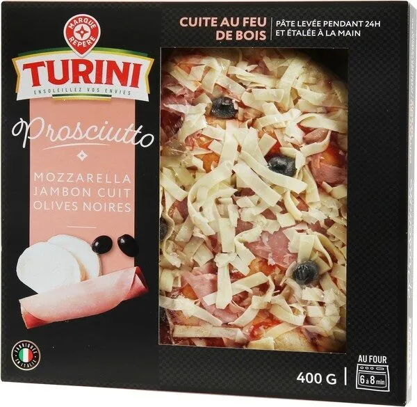 Turini - Prosciutto mozzarella jambon cuit olives noires
