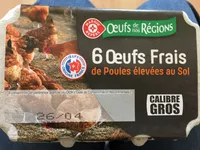Oeufs frais de poules élevées au sol calibre gros x 6