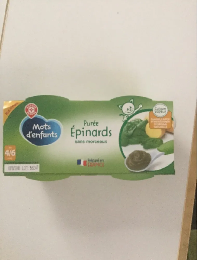 Purée épinards