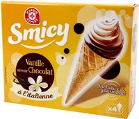 Cône à l'italienne vanille saveur chocolat x 4