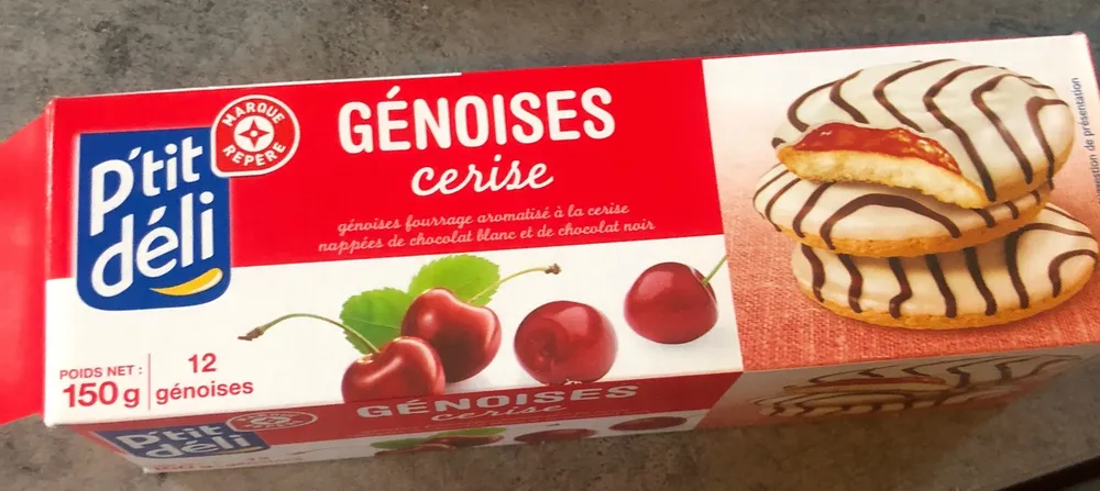 Génoises fourrées P'tit Déli Cerise