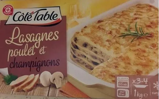 Lasagnes de poulet et champignons surgelées