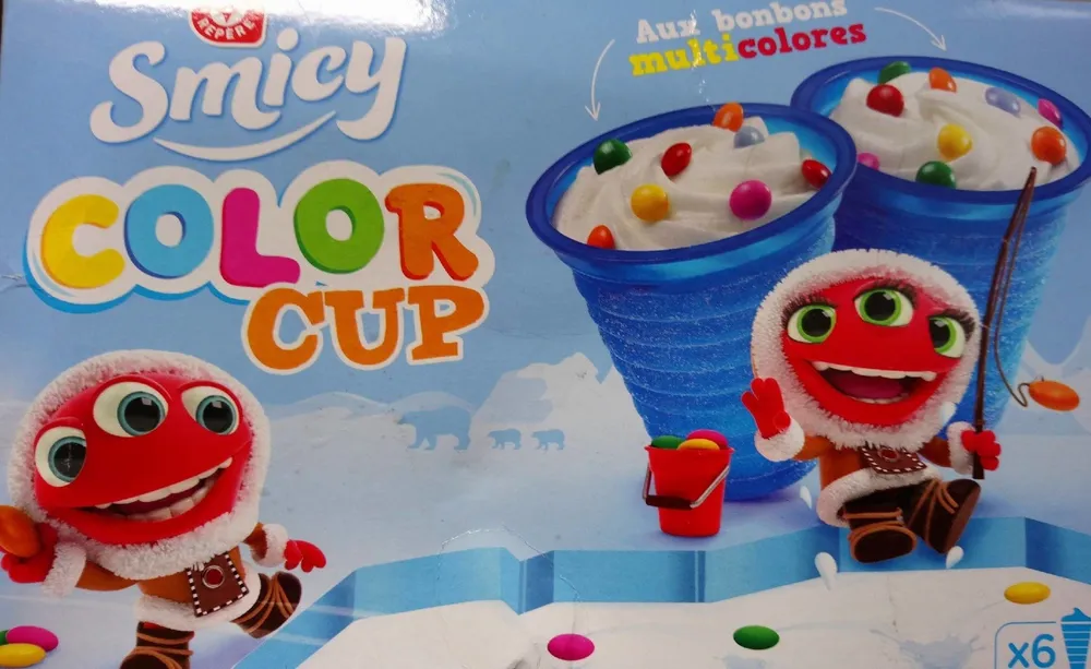 Mini pots de glace aux bonbons multi colores x 6