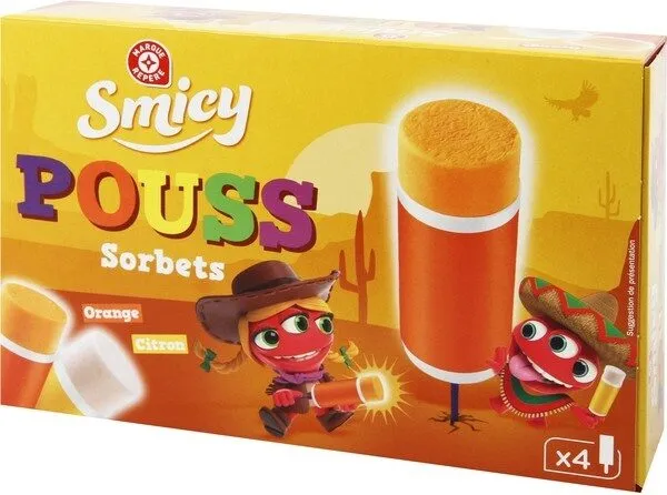 Bâtonnets pouss sorbet orange et citron x 4