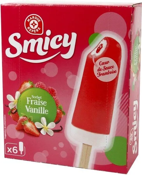 Bâtonnets vanille fraise coeur de sauce framboise x 6