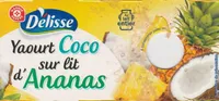 Yaourts gourmands au lait entier coco sur lit d'ananas