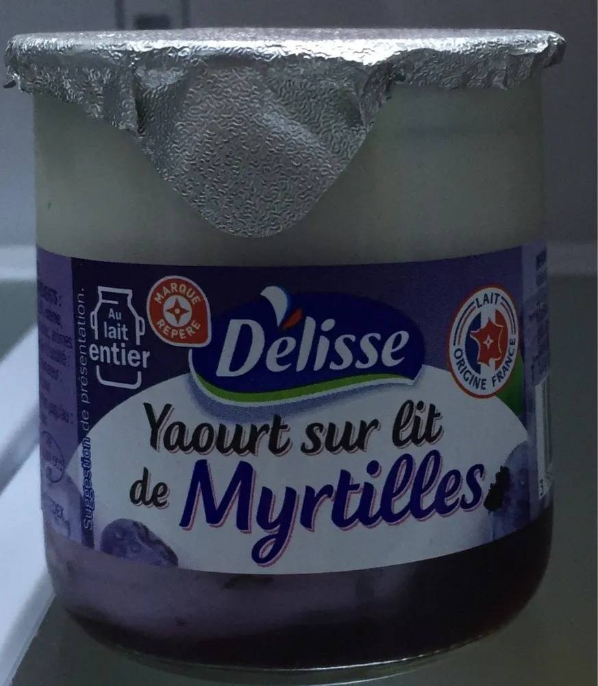Yaourt gourmand au lait entier sur lit de myrtille