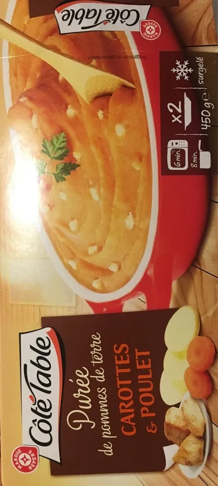 Purée de pommes de terre carottes et poulet