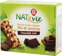 Barres céréales au blé complet chocolat noir x 6
