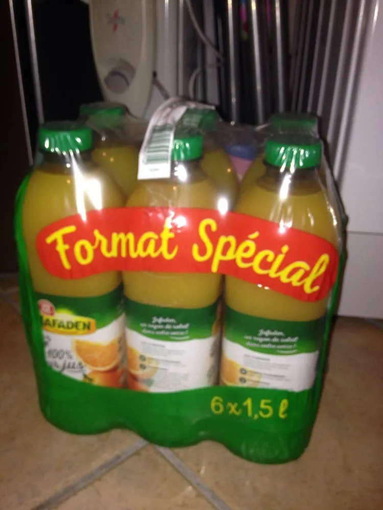 100% pur jus d'orange Jafaden Sans pulpe 6x1.5L