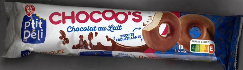 Mini biscuits ronds croustillants enrobés au chocolat au lait x 18