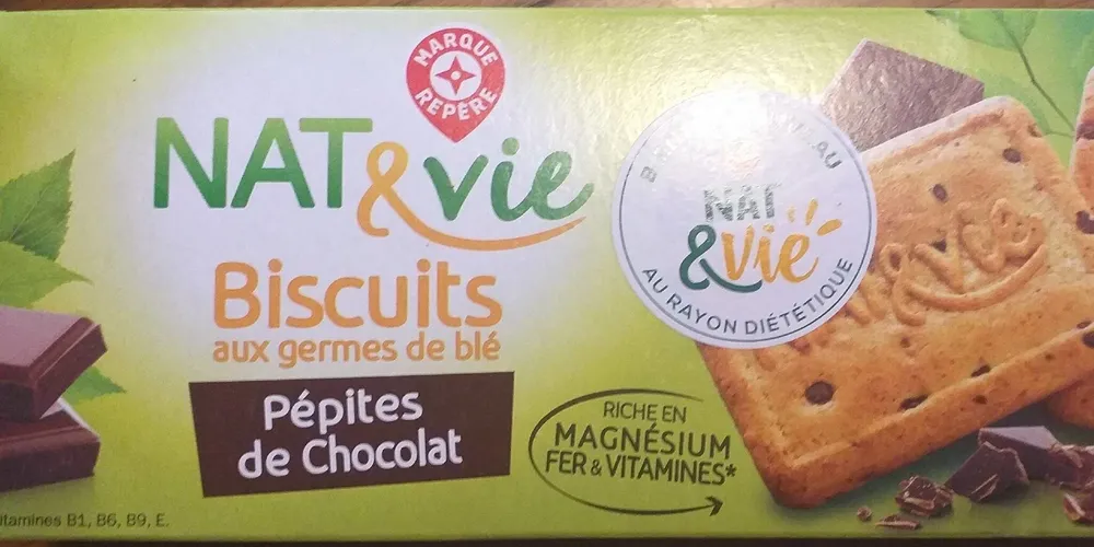 Biscuits aux germes de blé et pépites de chocolat