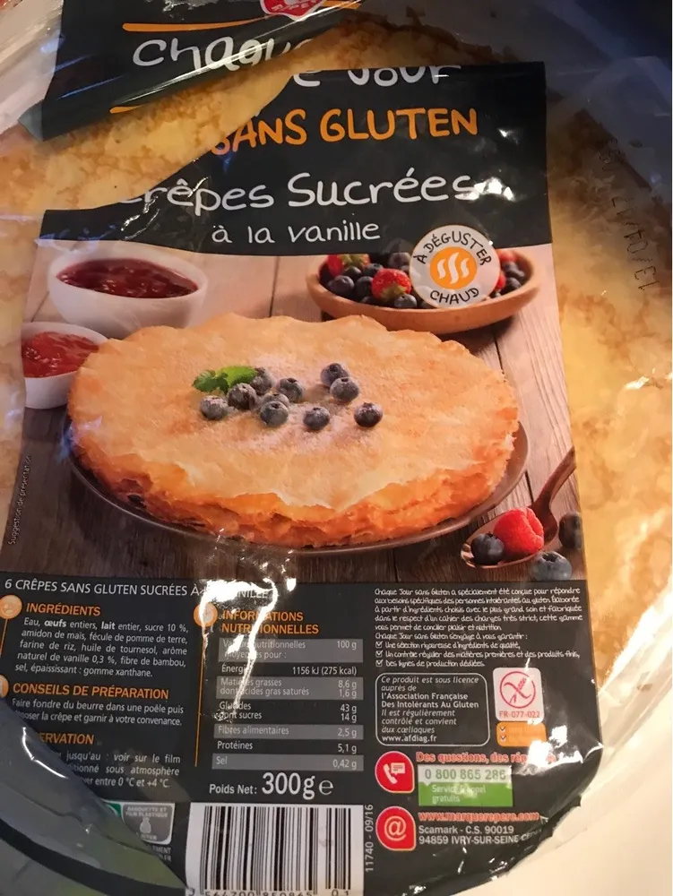 Crêpes sucrées à la vanille sans gluten x 6