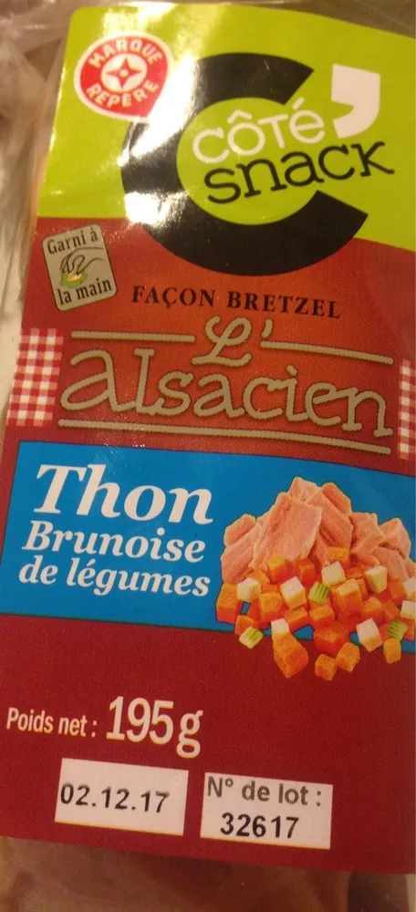Sandwich l'alsacien thon brunoise de légumes