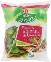 Mâche et tagliatelles de crudités