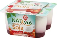 Spécialité au soja sur lit de fraises