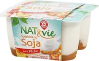 Spécialité au soja sur lit de pêches