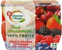 Spécialité de fruits avec morceaux fruits rouges et pomme