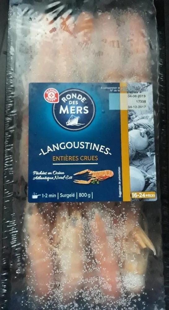 Langoustines entières crues