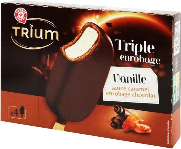 Trium triple enrobage vanille et caramel x 4