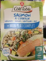 Saumon à l'oseille, riz complet et légumes