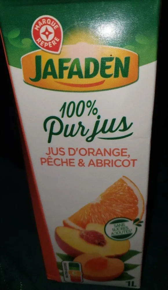 Pur jus d'orange, pêche et abricot