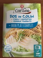 Dos de colin et fondue de poireaux et penne complètes
