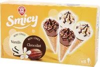 Mini cônes panachés vanille et chocolat x 8